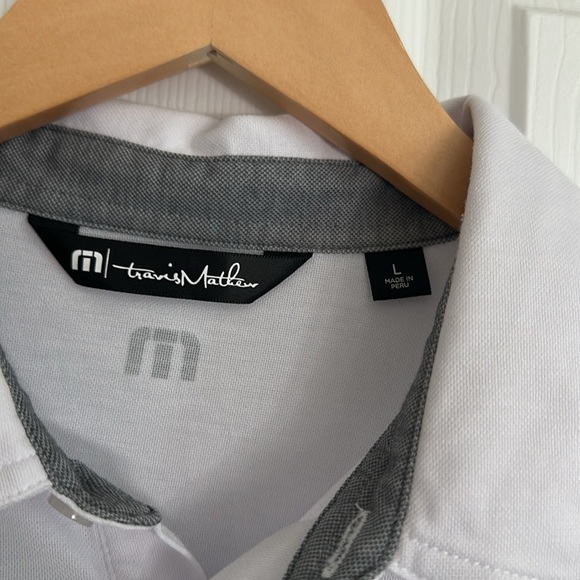 Travis Mathew White and Gray Polo Shirt - Picture 3 of 7